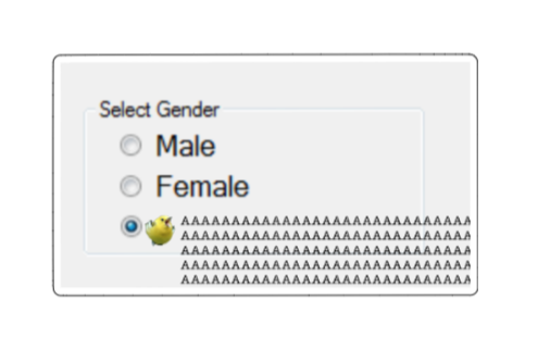Select gender panic