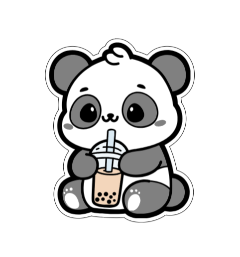 Panda with boba