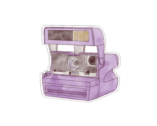 Purple Polaroid límmiði