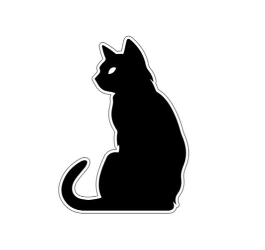 Black cat límmiði