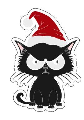 Grumpy christmas cat